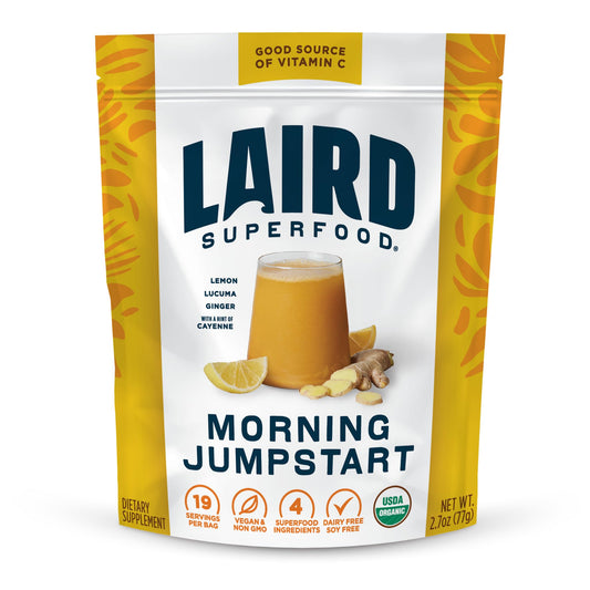 Laird Morning Jumpstart lemon-lucuma-ginger-cayenne powder 2.7 oz bag