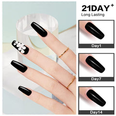 Morovan black acrylic powder provides long-lasting, durable nail color