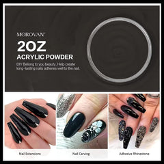 Morovan black acrylic powder pouring for even self-leveling and control