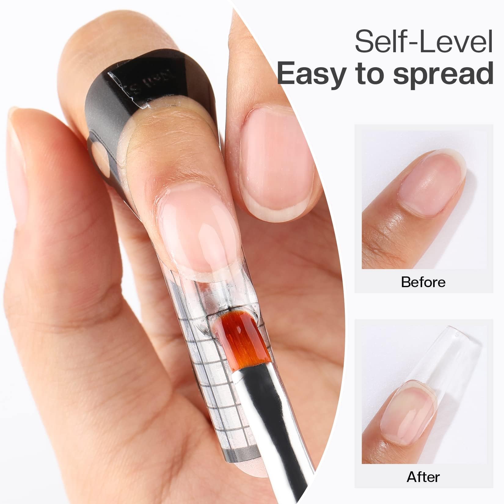 Morovan Clear Builder Gel forms kit for precise nail extensions and overlays