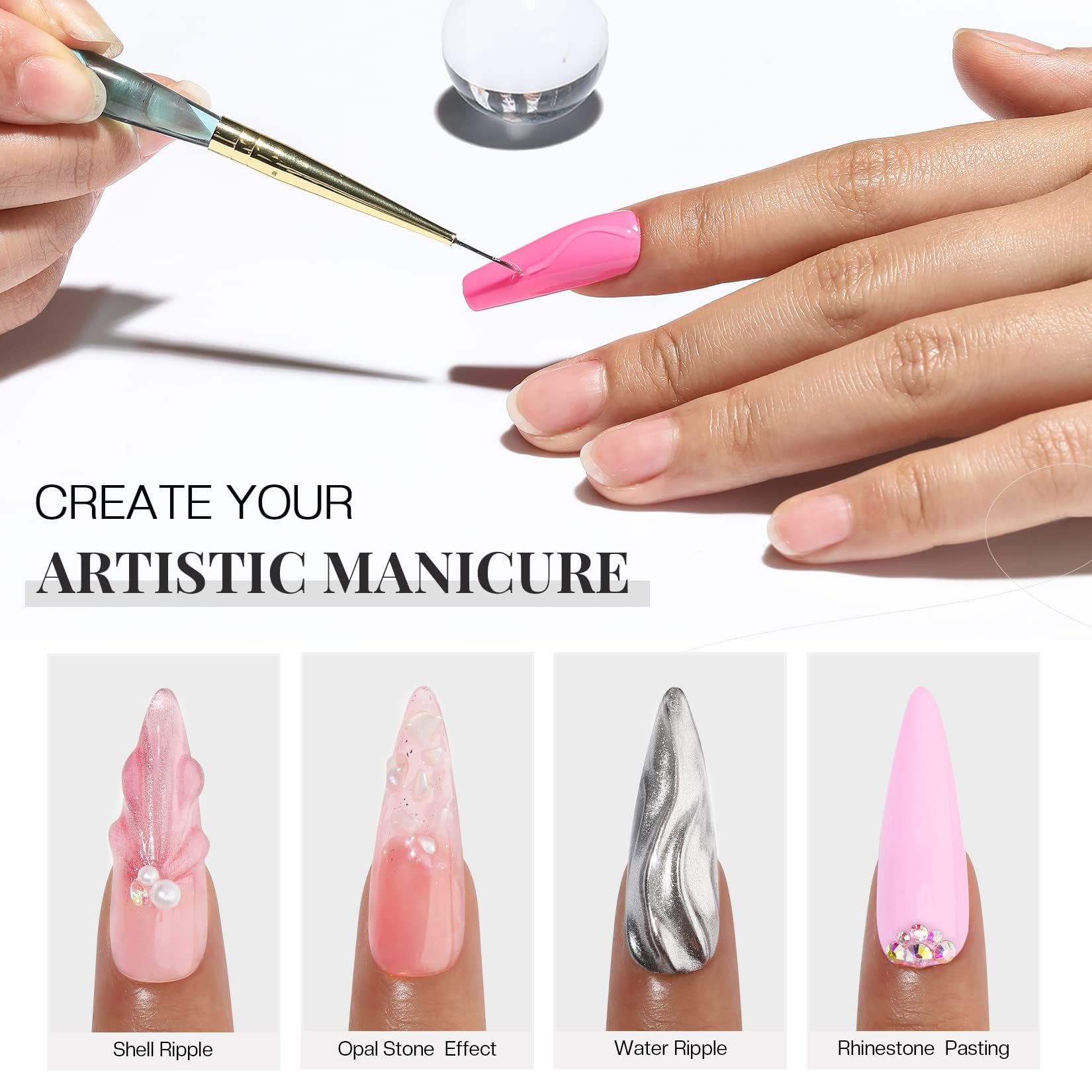 Morovan Clear Builder Gel tip overlay demonstration for secure, clean sculpting