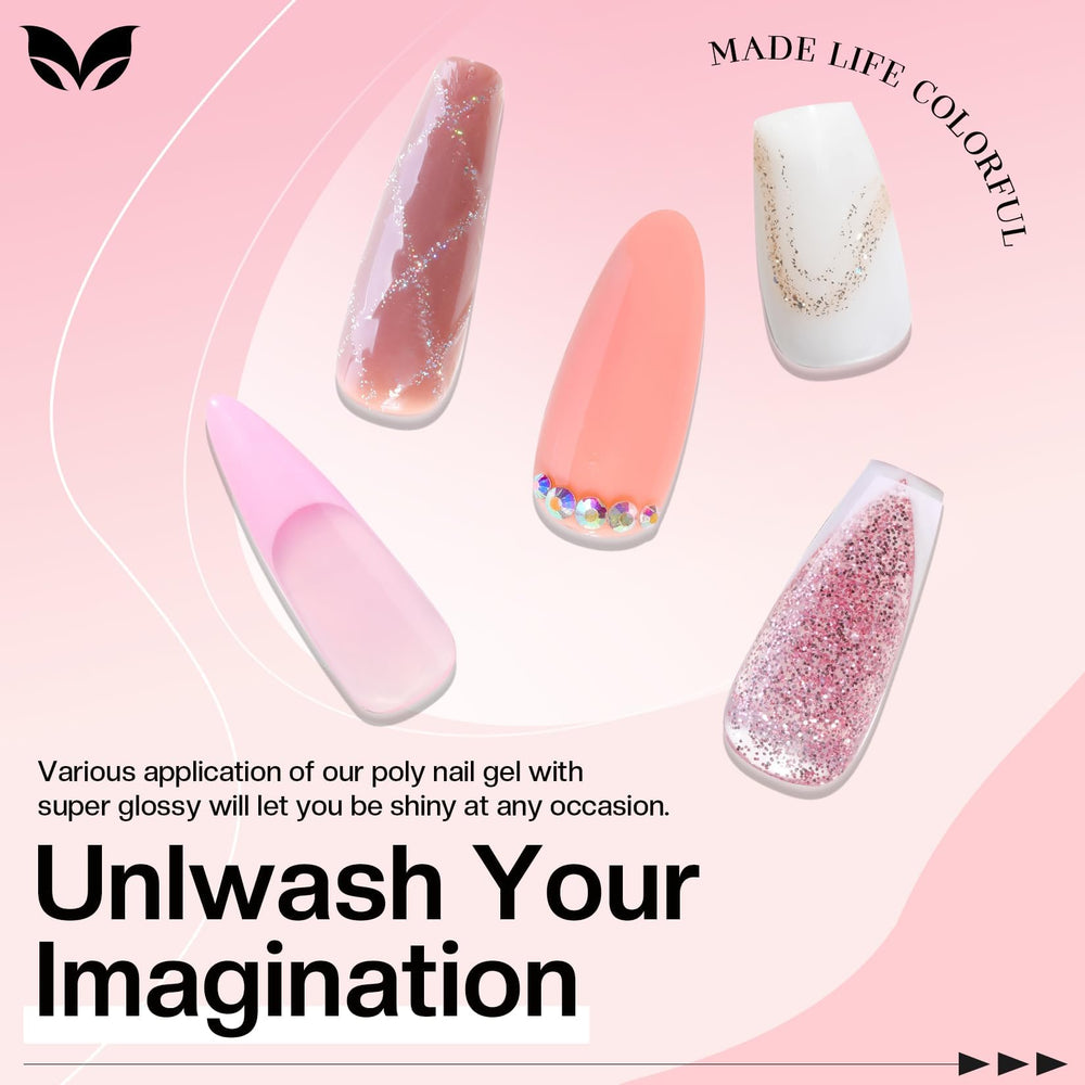 Morovan Poly Gel Nail Colors glossy finish attractive and durable.
