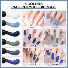 Morovan poly gel extensions shaped during an at-home manicure.