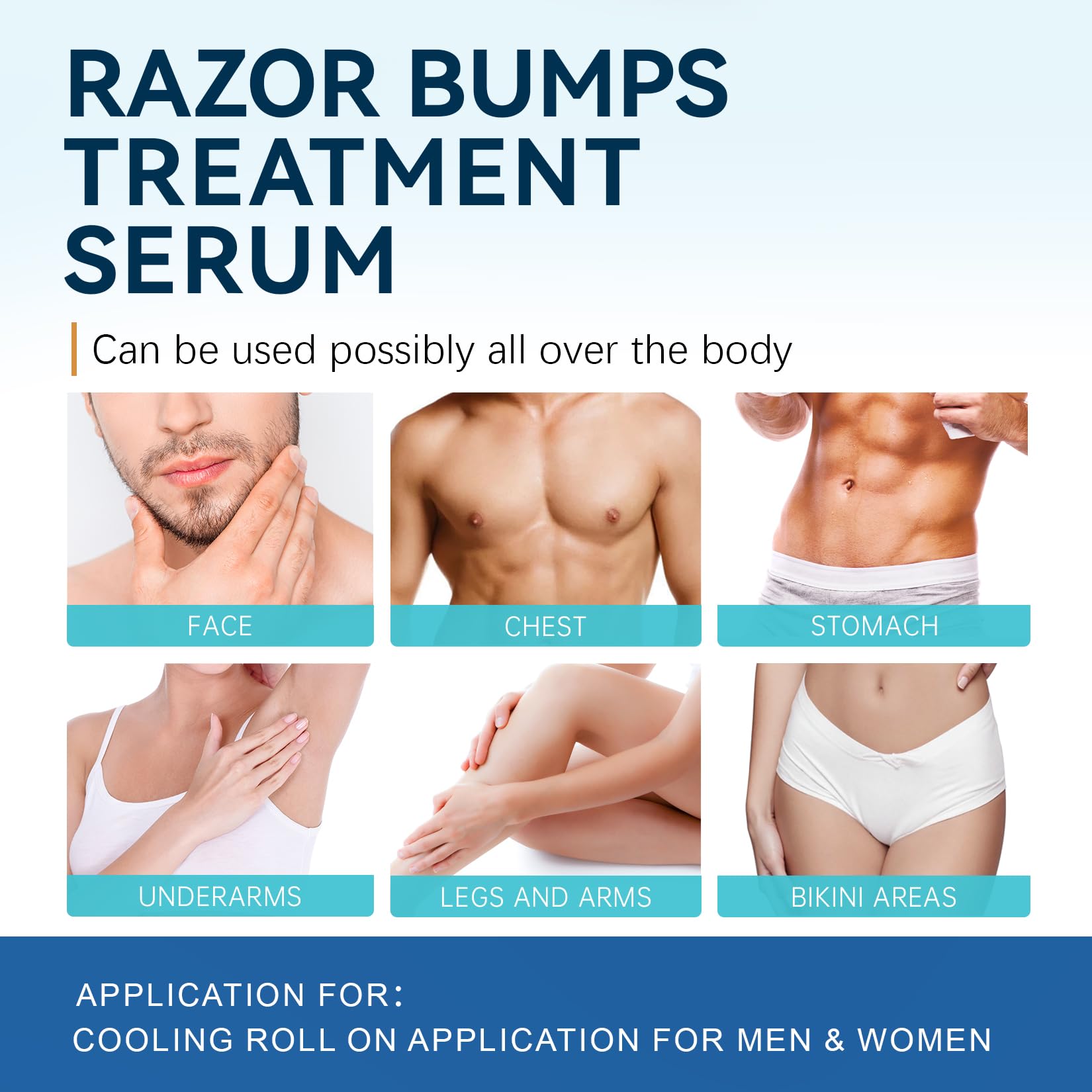 Morovan post-shave care on leg and bikini areas in use