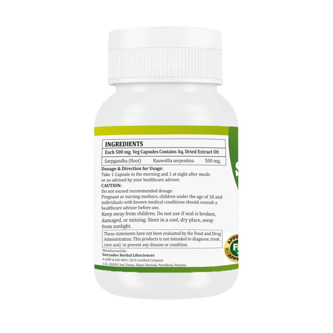 Bottle labeled with Morsan Sarpgandha 60 capsules