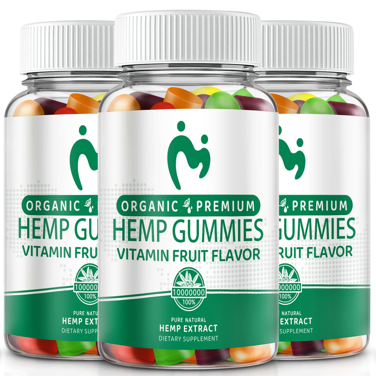 Front view of MOSRAY Hemp Gummies 3-pack