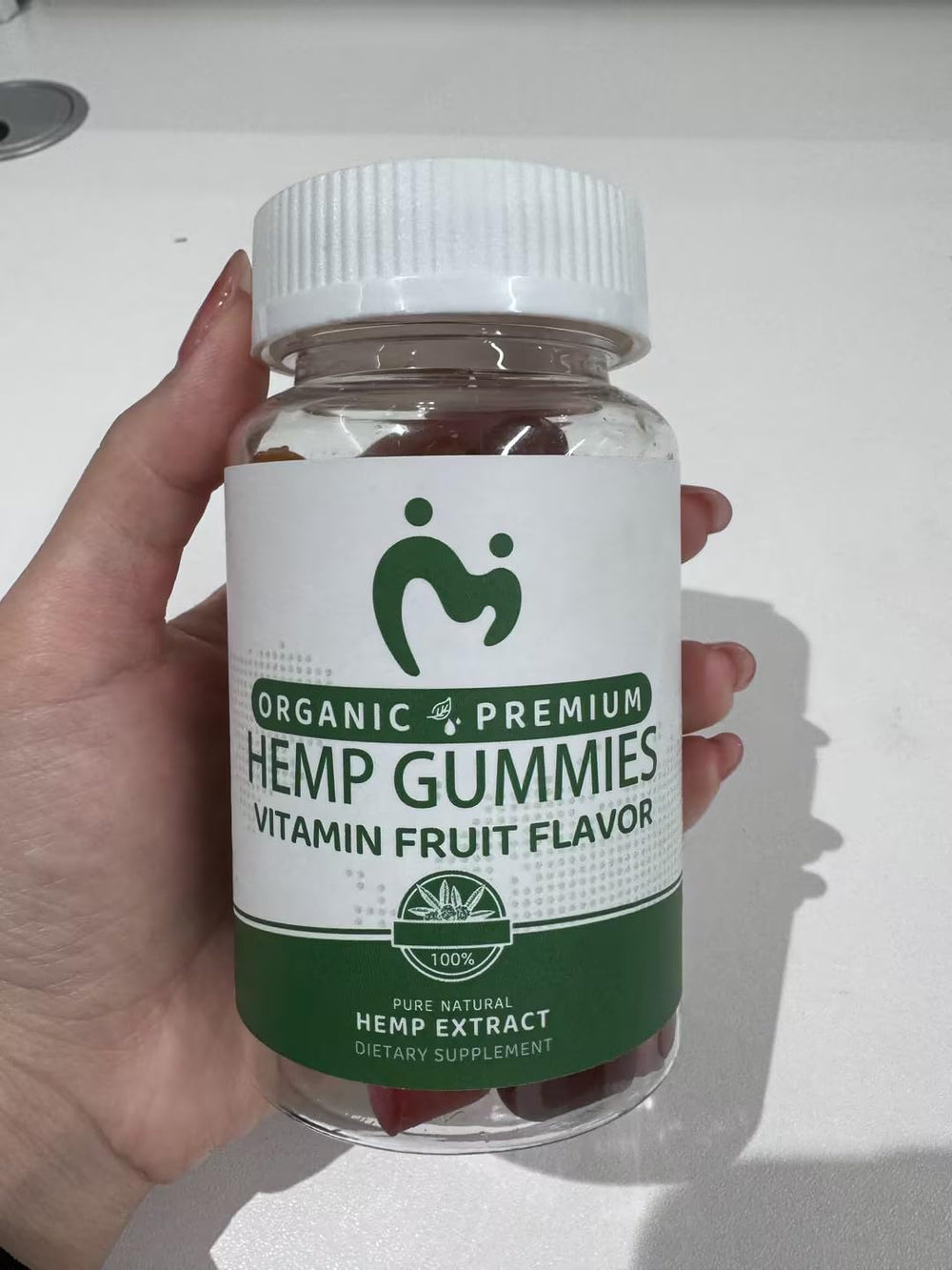 Vegan hemp gummy candy with hemp oil extract