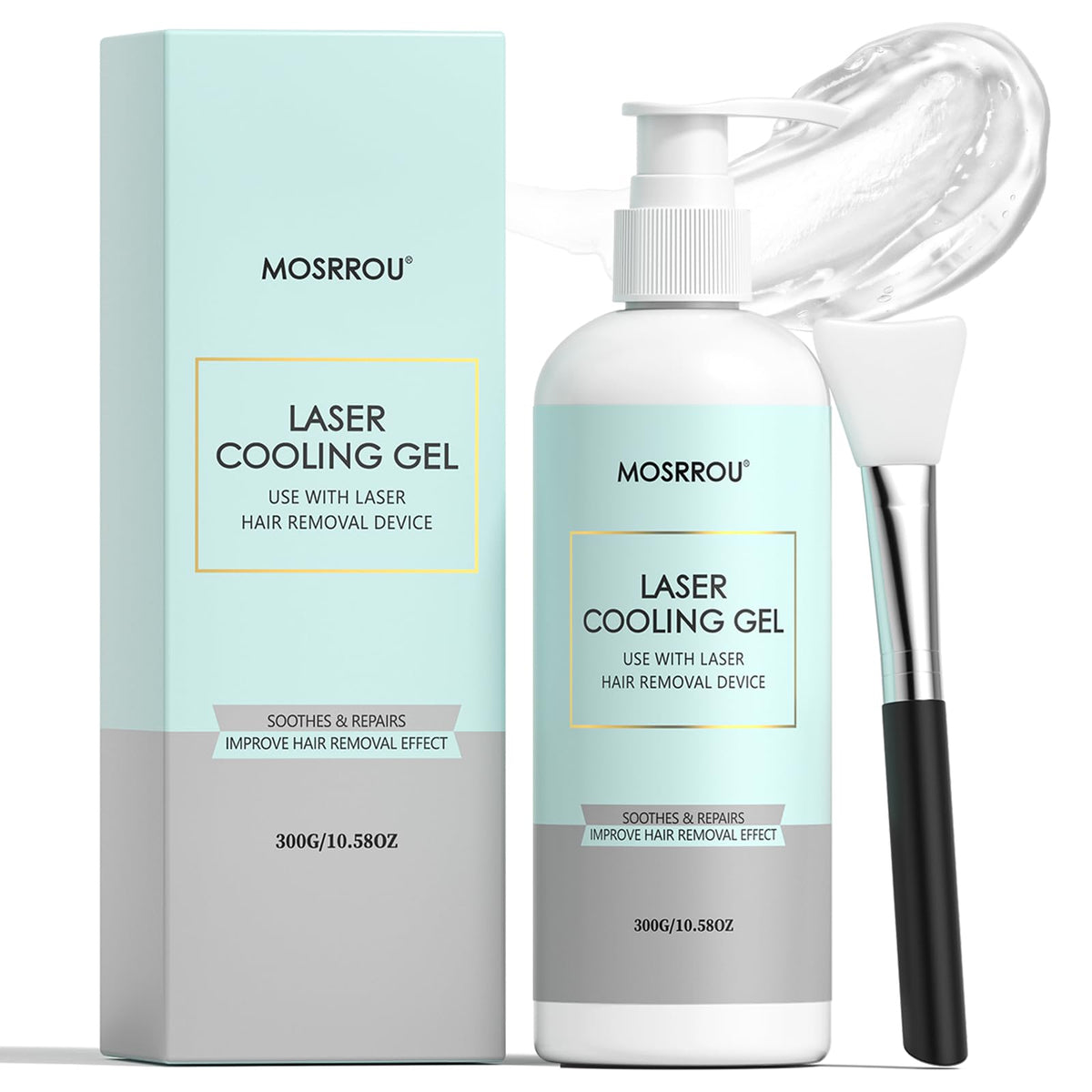 MOSRROU cooling gel 300g bottle enhances glide for comfortable at-home hair removal