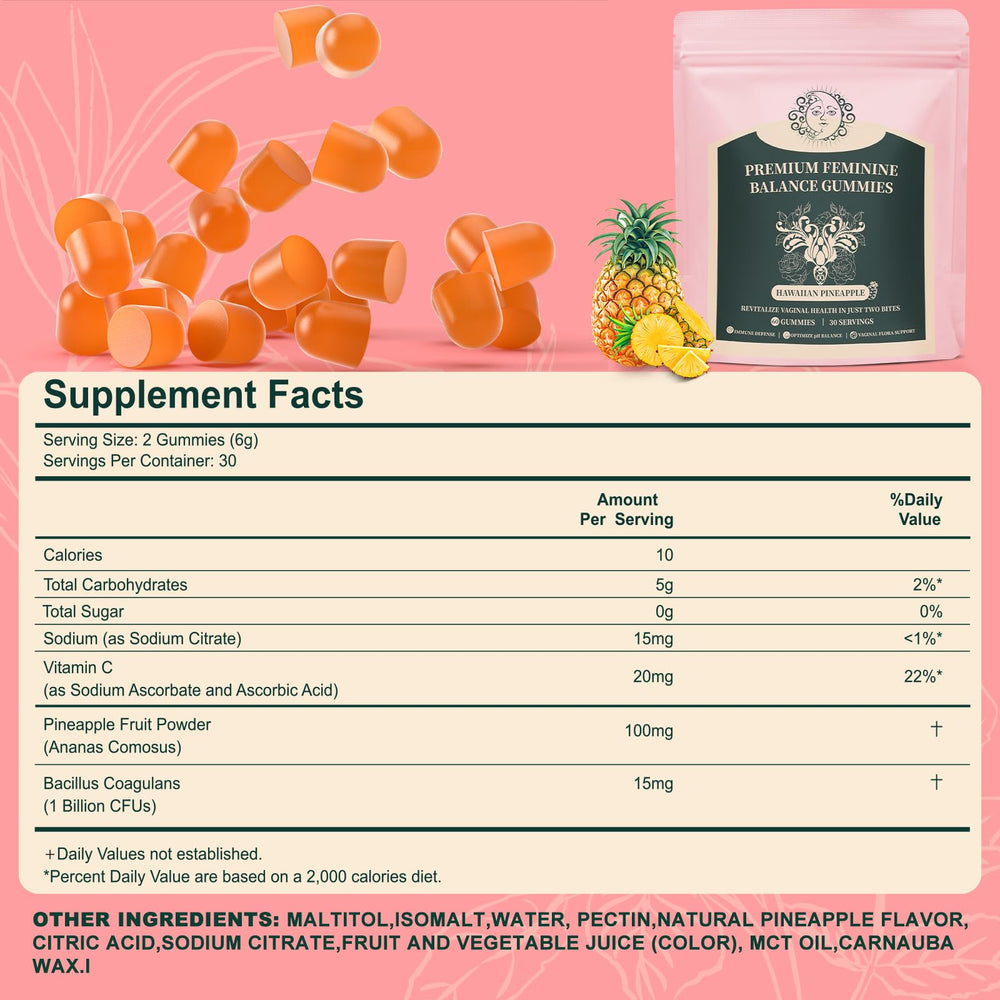 Product image on white background for Mosslly Feminine Balance Gummies