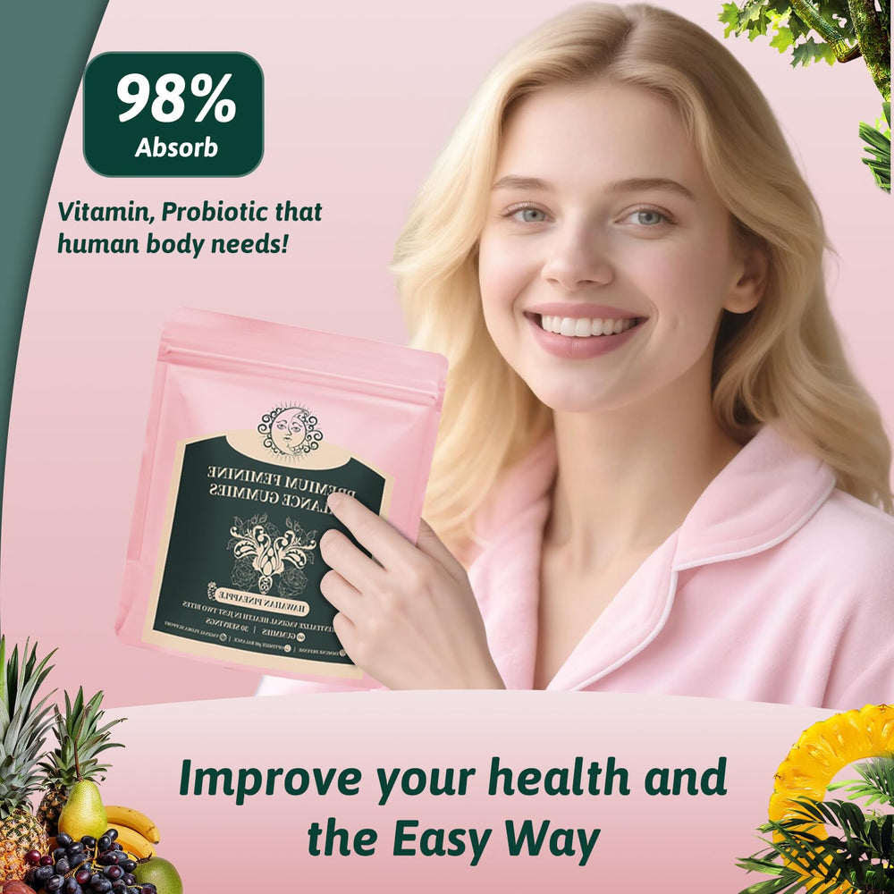 Ingredients panel for Mosslly Feminine Balance Gummies