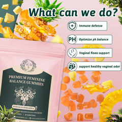 Nutrition label for Mosslly Feminine Balance Gummies