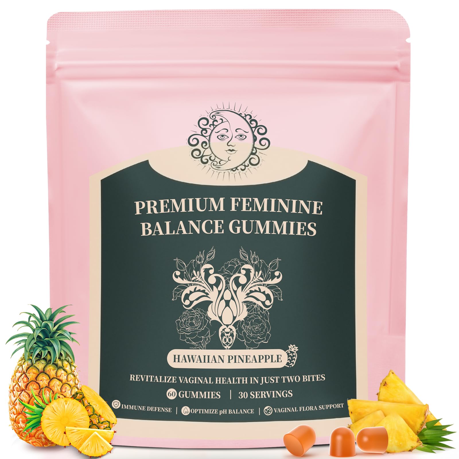 Packaging hero image for Mosslly Feminine Balance Gummies