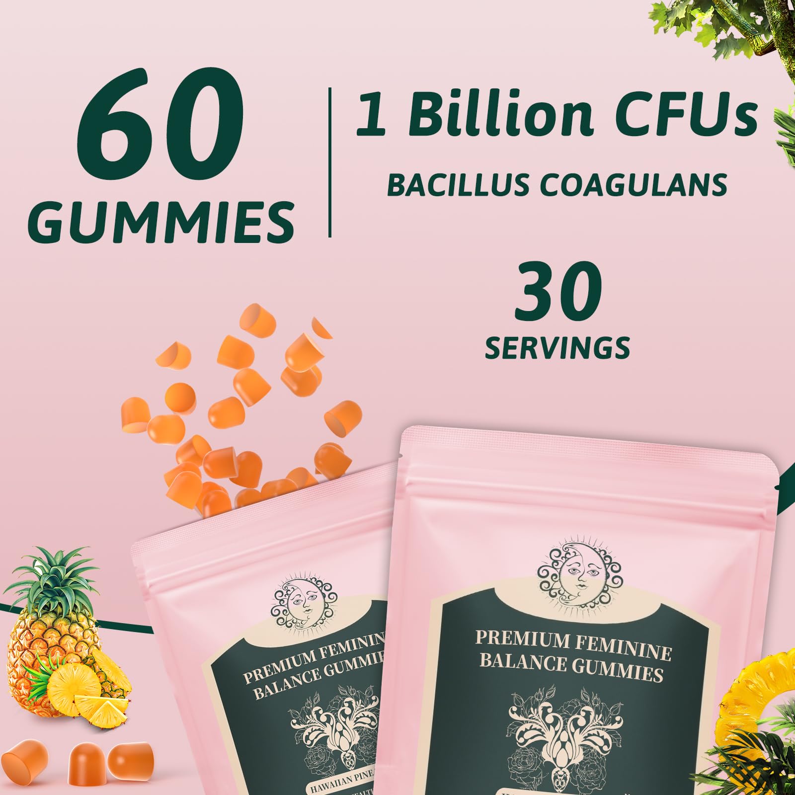 Close-up of Hawaiian pineapple flavor gummies