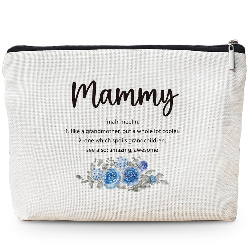 MOTERMATE Mammy Gifts makeup bag with linen texture for daily cosmetics