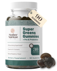 Mother Nutrient Super Greens Gummies bottle with 90 gummies