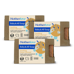 Motherlove Baby & All Soap 3-pack packaging