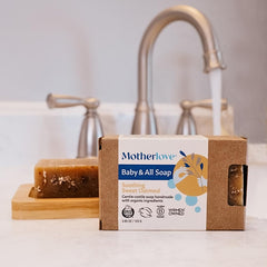 Castile soap bar ready for bath time