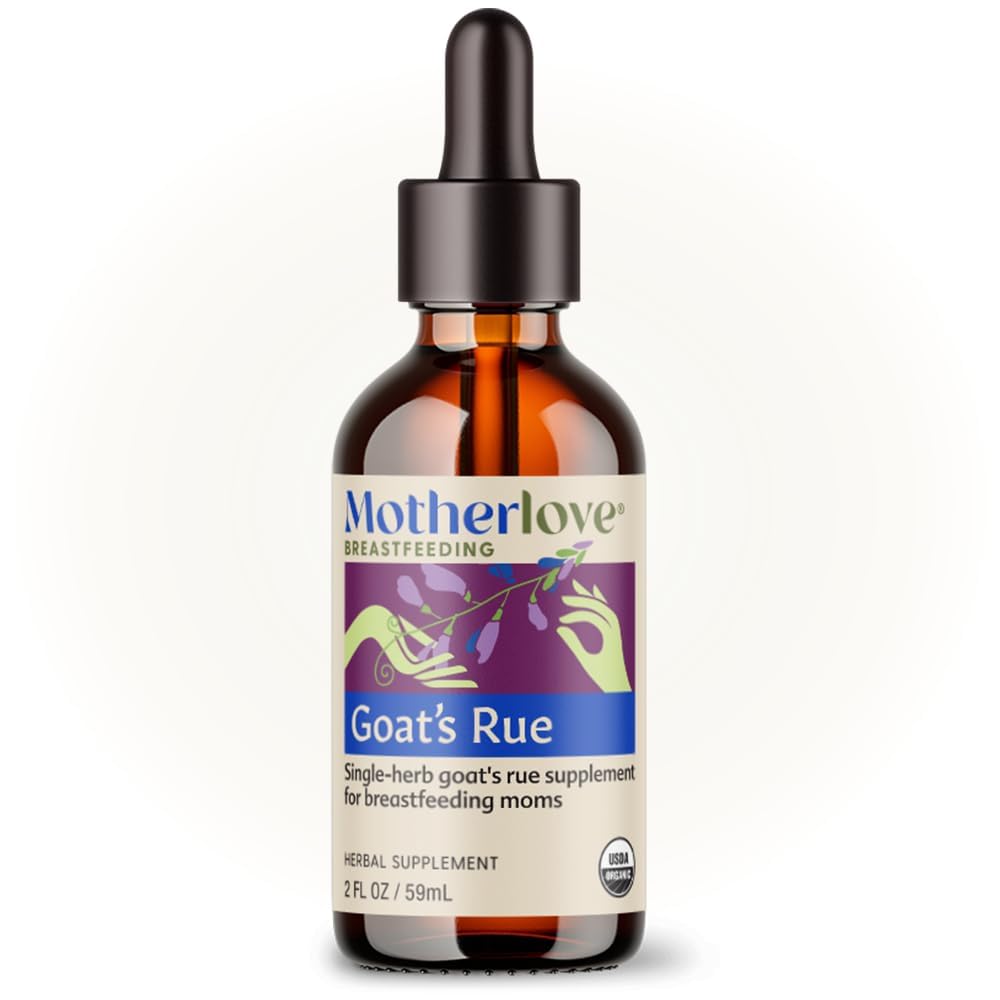 Front view of Motherlove Goat’s Rue 2 oz tincture bottle
