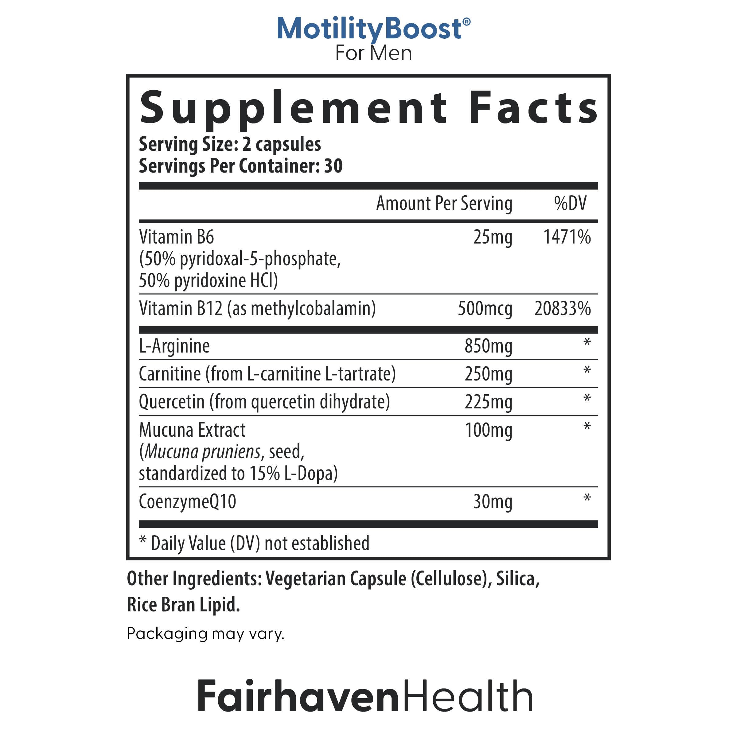 MotilityBoost ingredients list