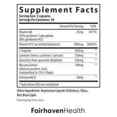 Close-up of MotilityBoost for Men supplement bottle label