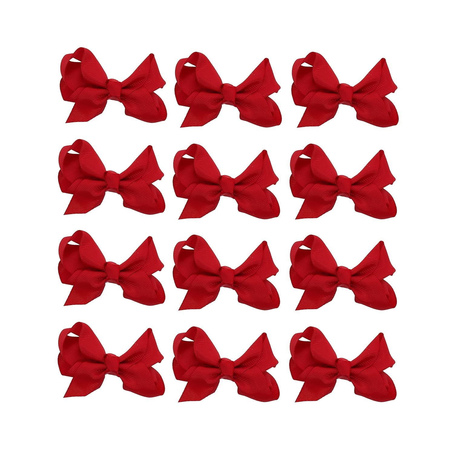 Motique Accessories small solid red bow clip close-up for daily outfits.