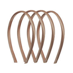 Motique Accessories tan satin headbands closeup showing smooth satin finish for daily wear.