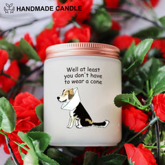 MOTVZC Lavander scented candle foil label close-up evokes calm atmosphere.