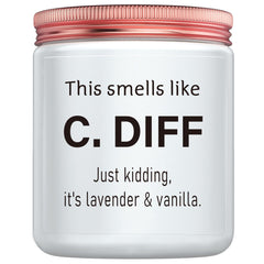 MOTVZC Nurses Candle lavender-eucalyptus jar for calming relaxation.