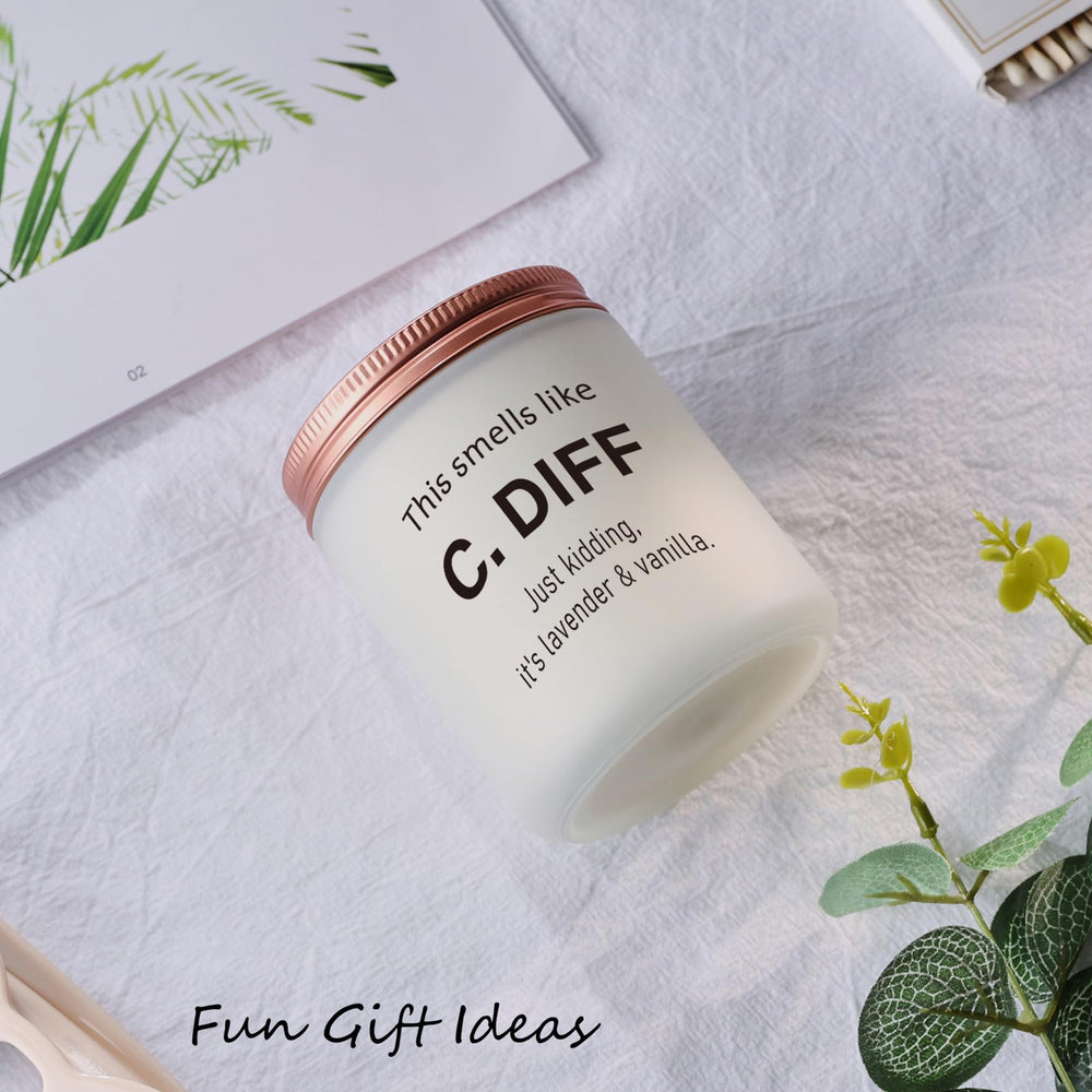 MOTVZC Nurses Candle scent closeup highlights lavender eucalyptus aroma.