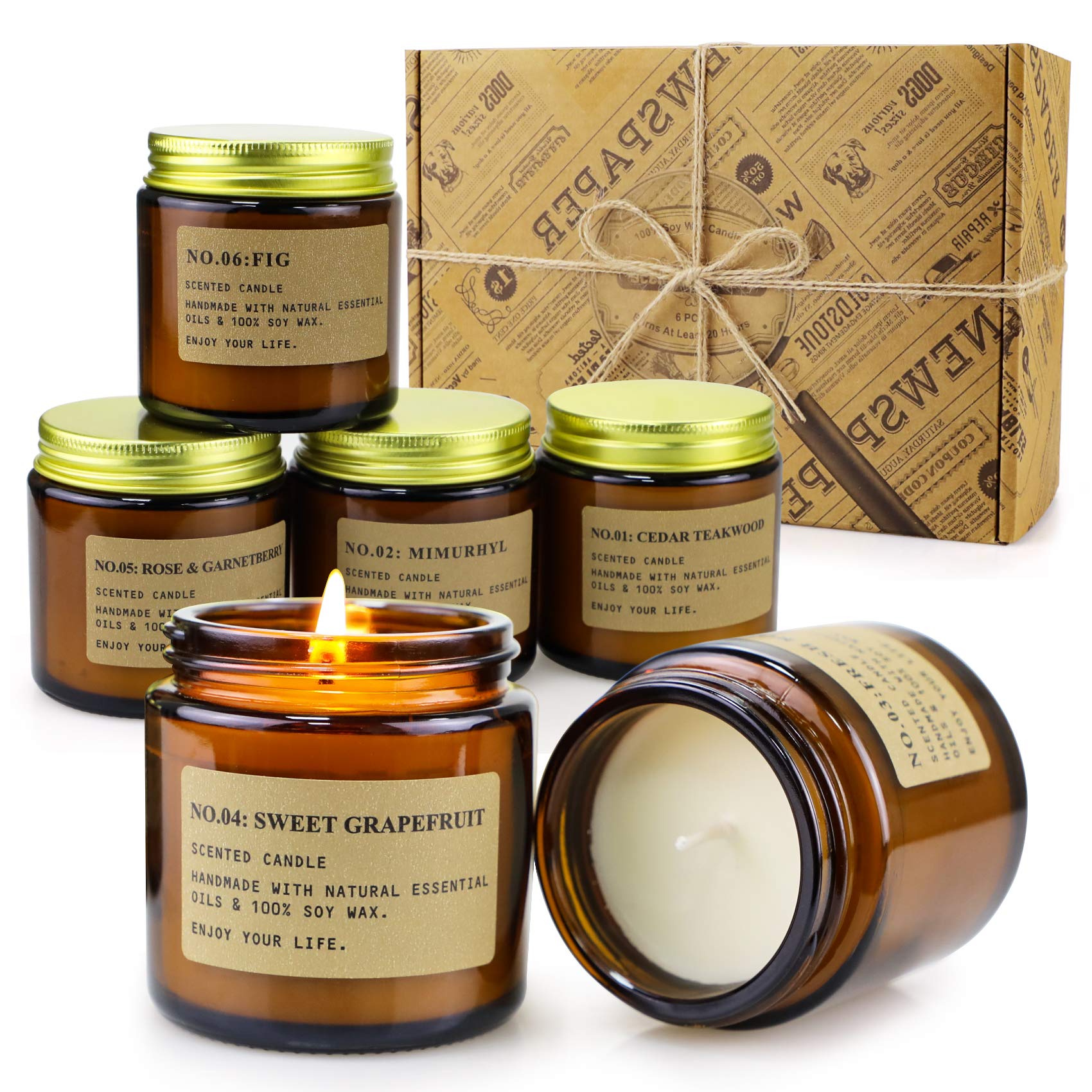 MOULENGGU 6-pack candles in vintage gift box