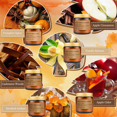 MOULENGGU six candles styled on wood table conveying warm autumn atmosphere