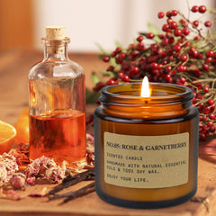 Sweet Grapefruit scented soy candle in amber jar