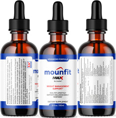 Lifestyle image showing Mounfit Drops Max bottle on a table