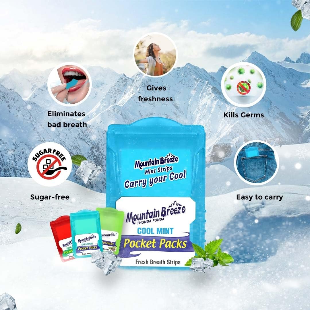 Oral dissolving breath strips melting in the mouth