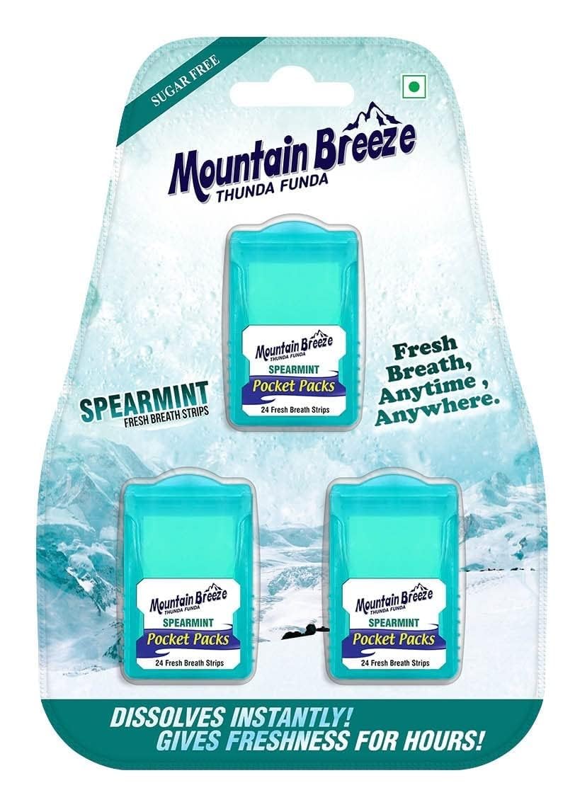 Mountain Breeze Breath Strips packaging close-up 1
