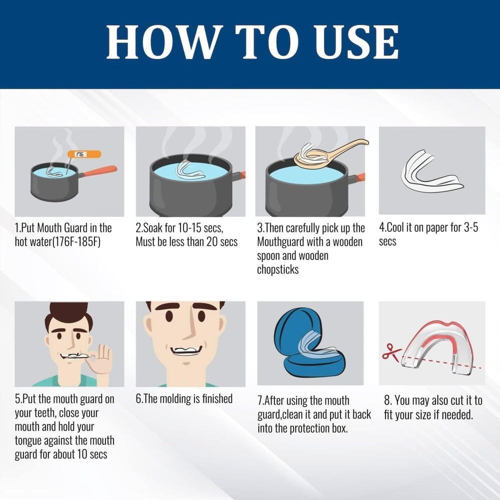 4-in-1 mouth guard for grinding, boxing, soccer, whitening trays