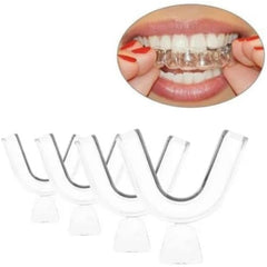 Close-up of transparent silicone mouth guards