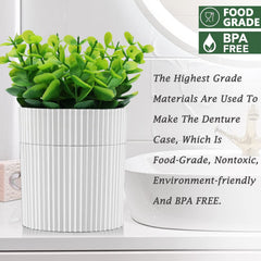 Mouth guard and dentures housed in plant-inspired denture case