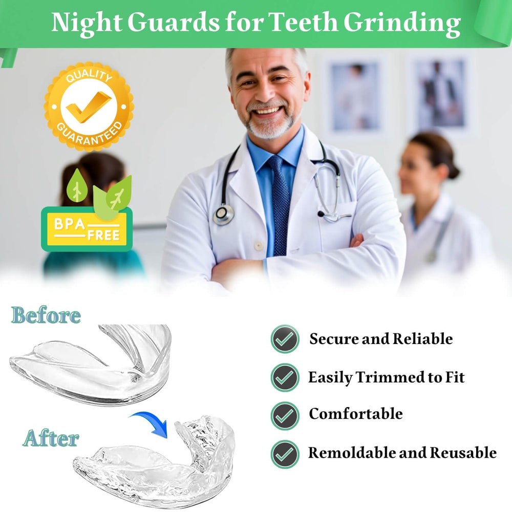Mouth guards for grinding teeth with storage case