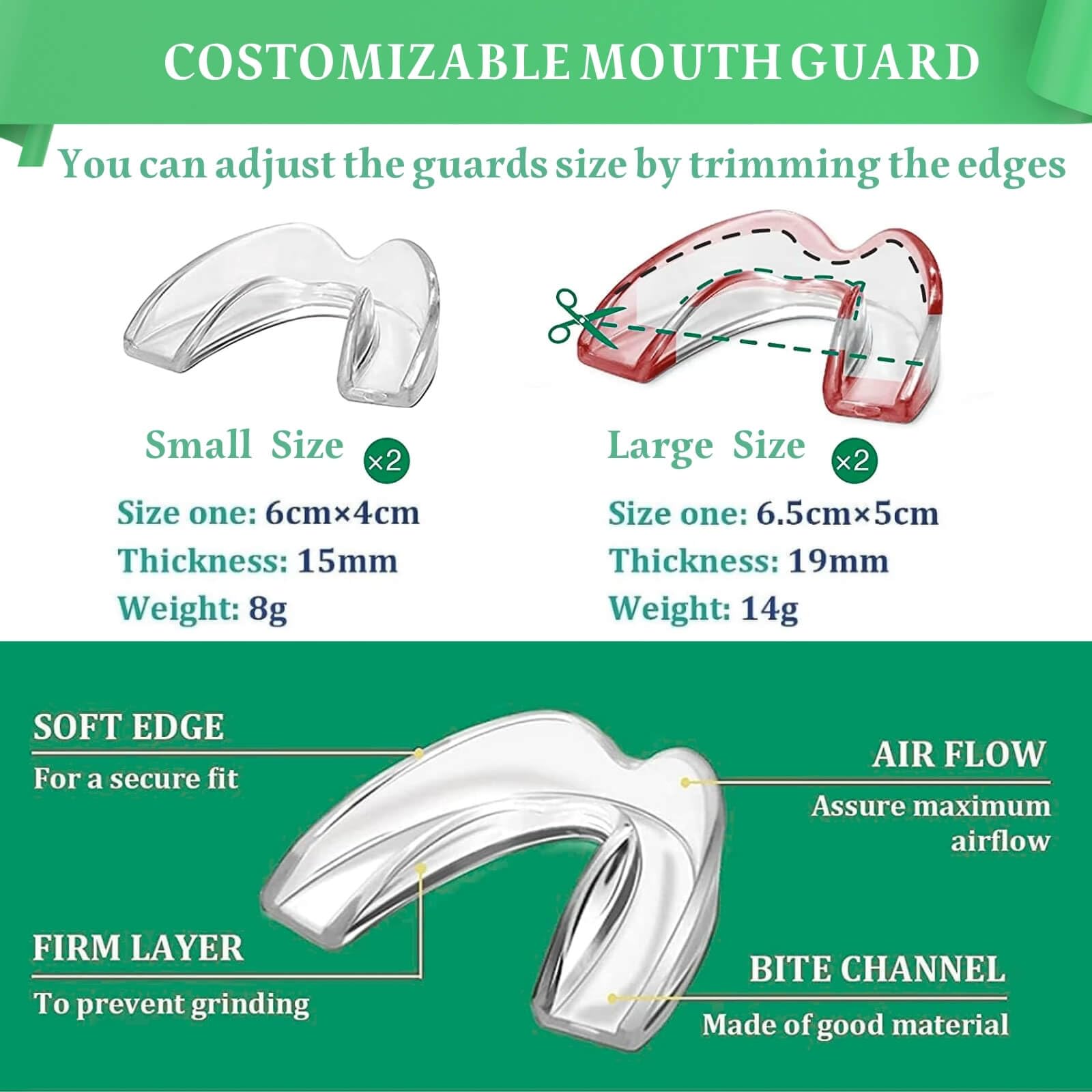 Reusable BPA-free dental guard suitable for all ages