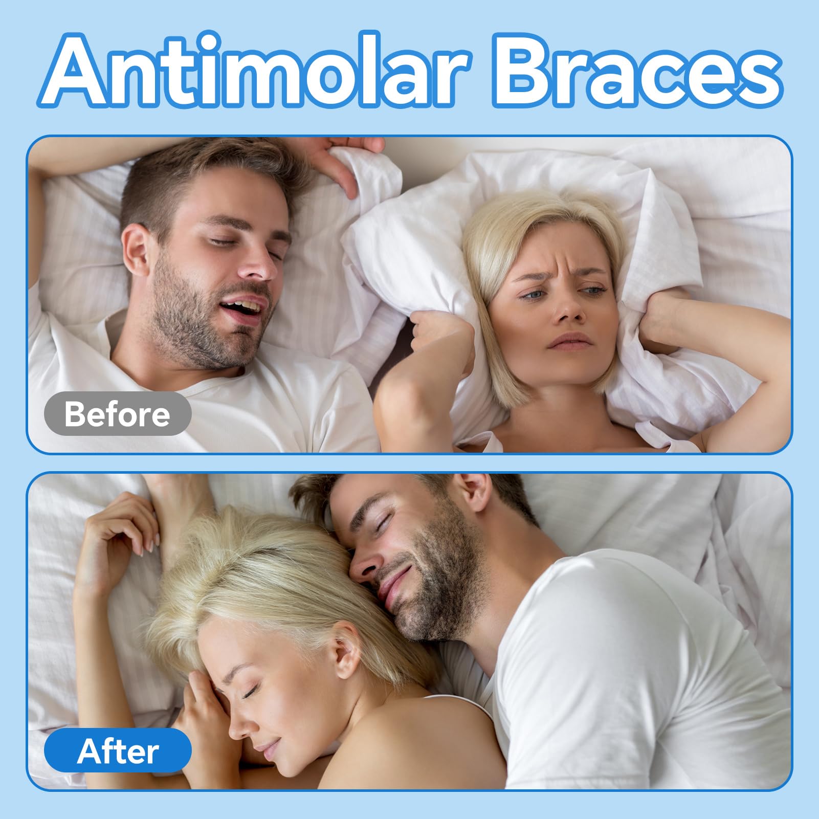 Mouth guard providing unobstructed airway for a peaceful night