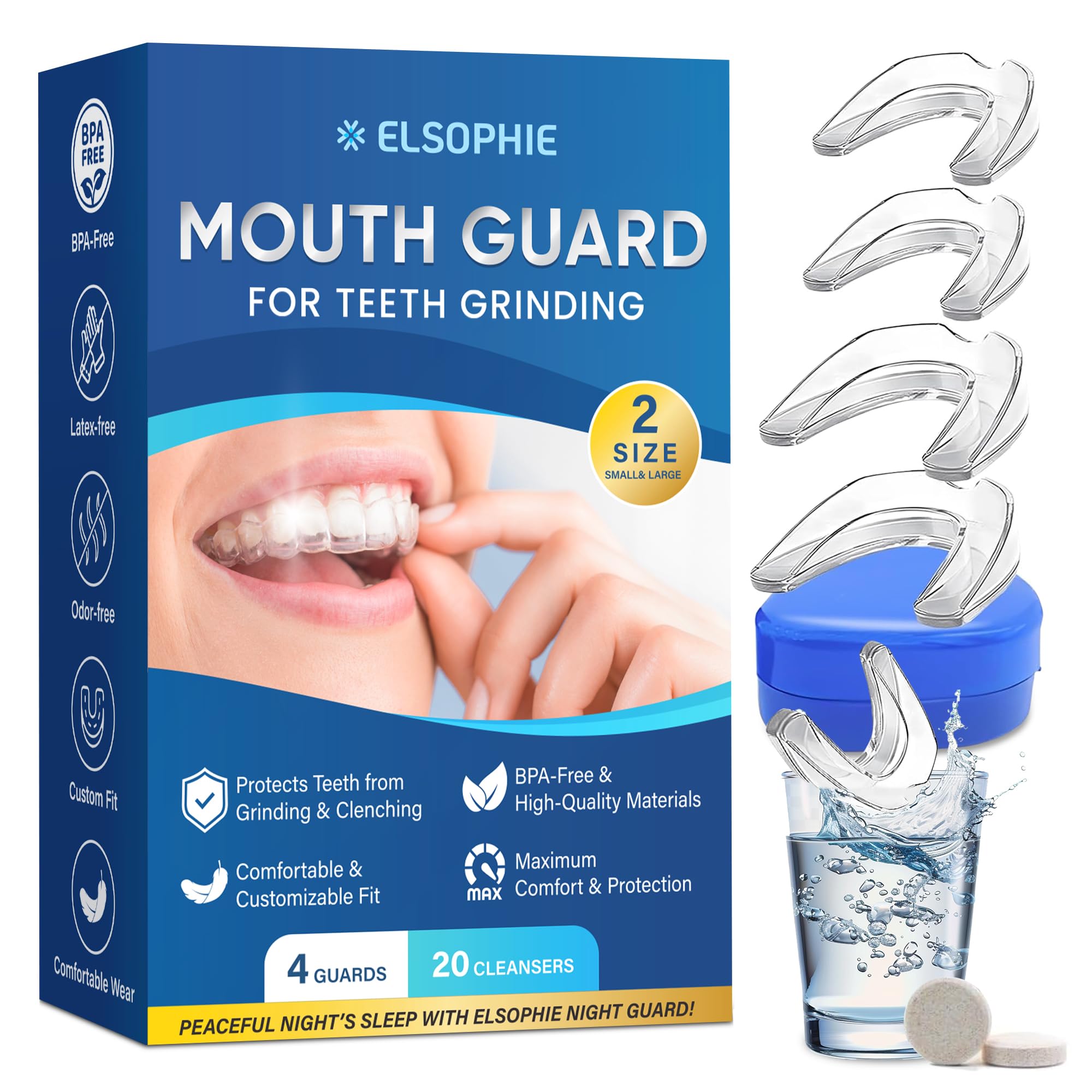 Custom-fit night guard for teeth grinding displayed in white with breathable design