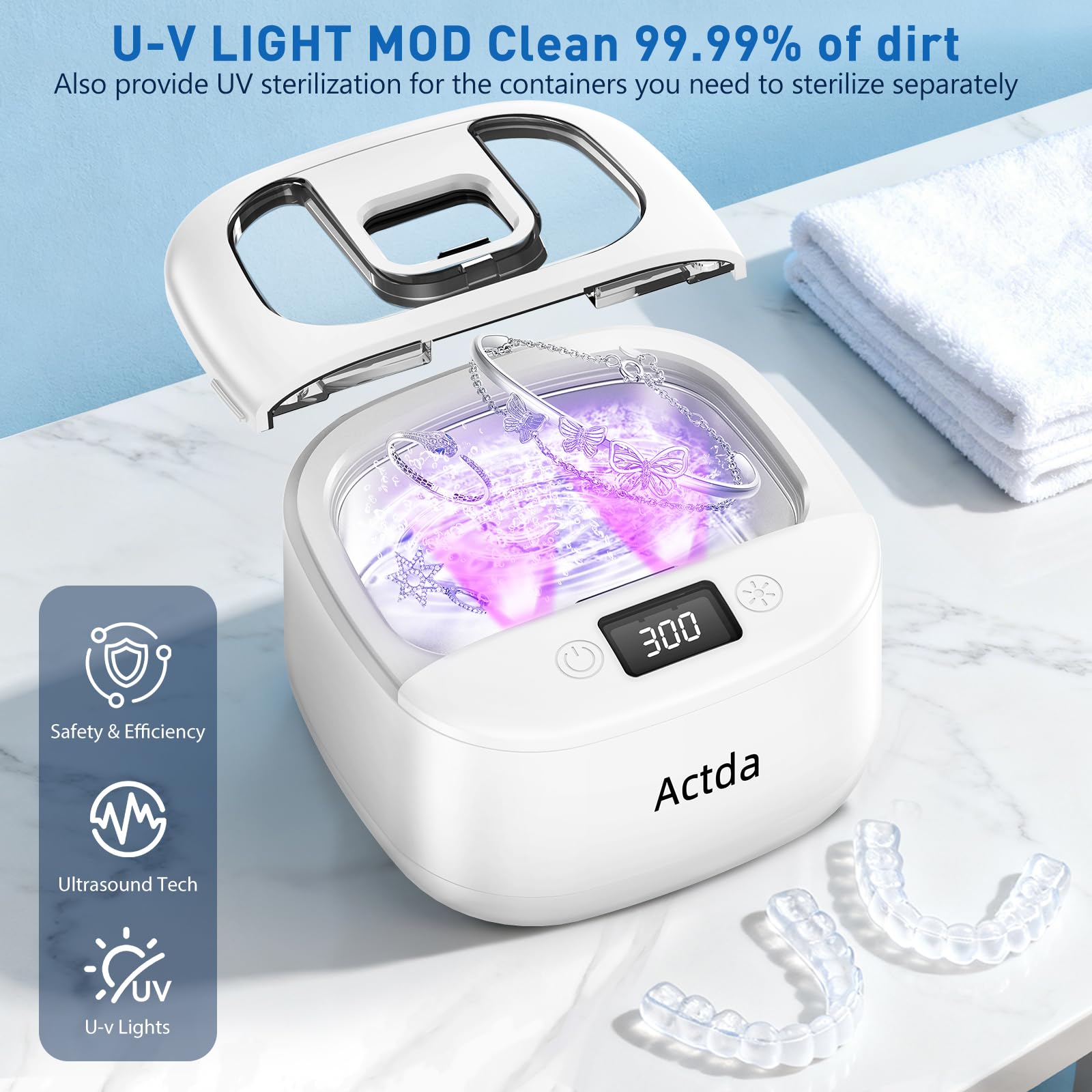 Retainer, aligner and jewelry cleaning with the pod