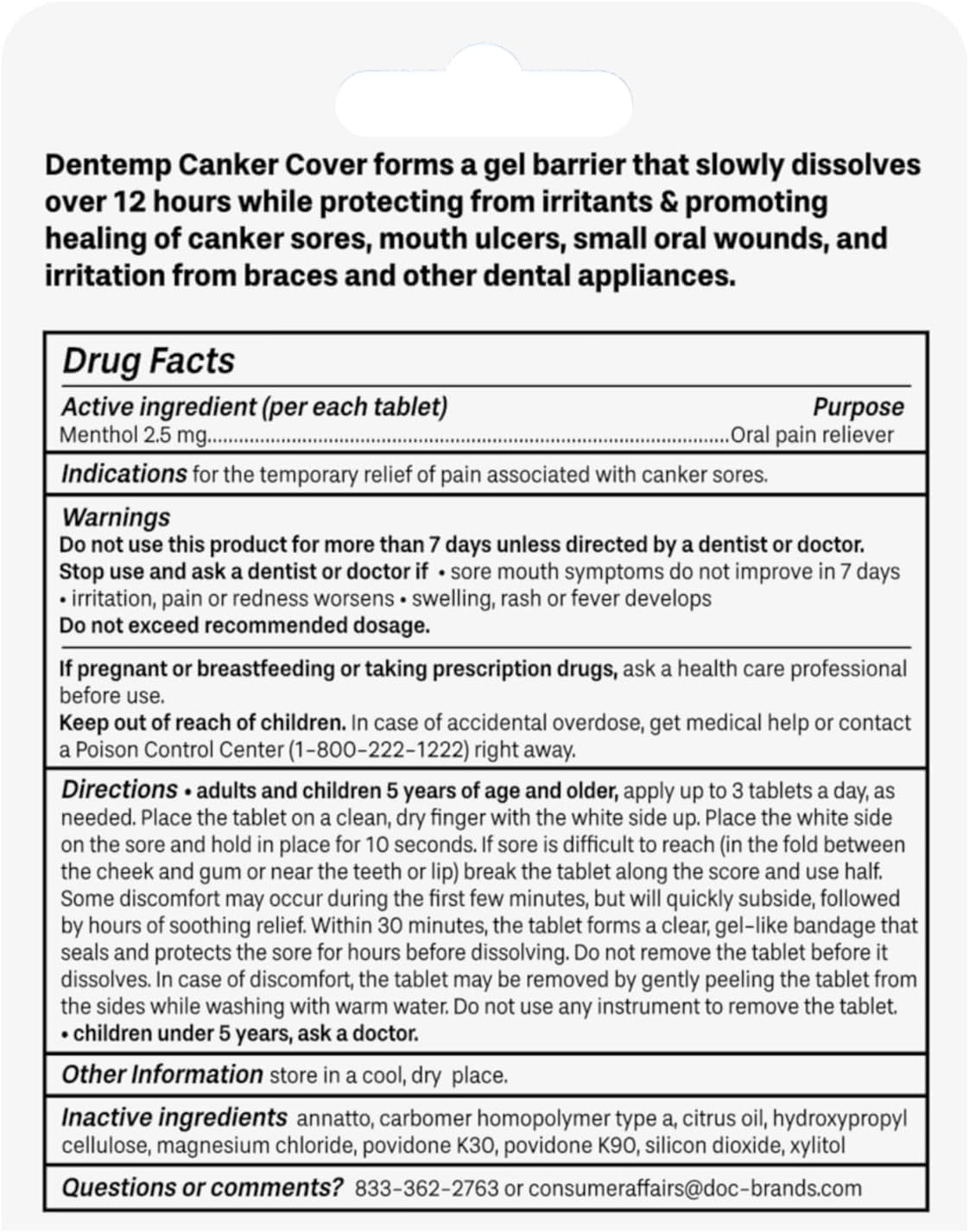 Infographic illustrating protection from mouth irritants and faster healing