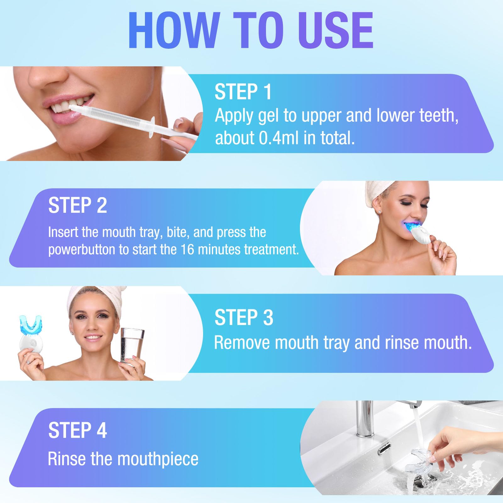 Mouth tray with whitening kit components
