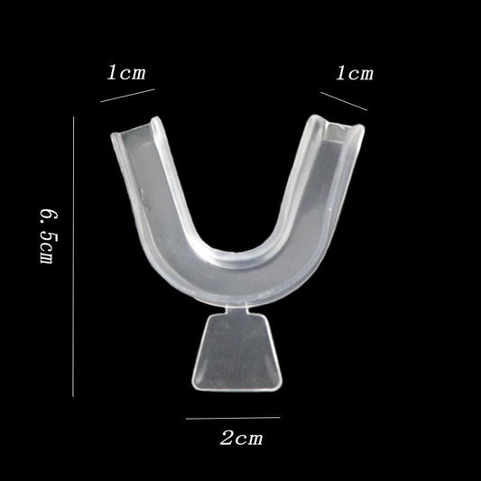 Close-up of moldable silicone night guard for teeth grinding