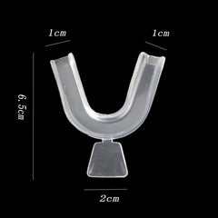 Close-up of moldable silicone night guard for teeth grinding