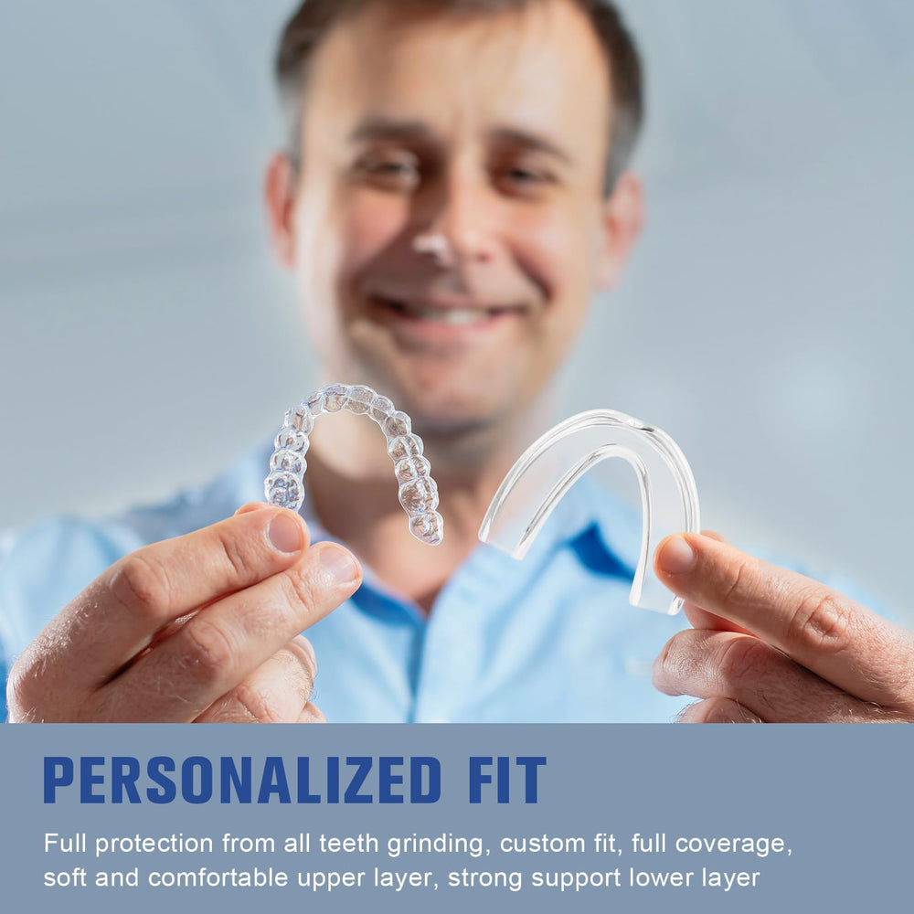 Cleaning tablets next to mouth guard