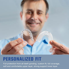 Cleaning tablets next to mouth guard