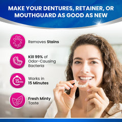 Mouthguard being cleaned with denture cleaning tablets